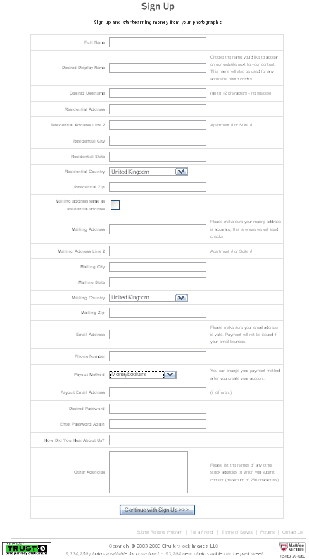 How to register on Shutterstock