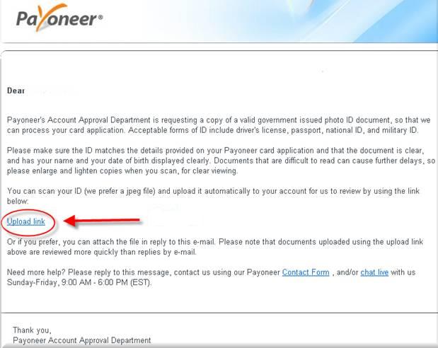 Payoneer registration