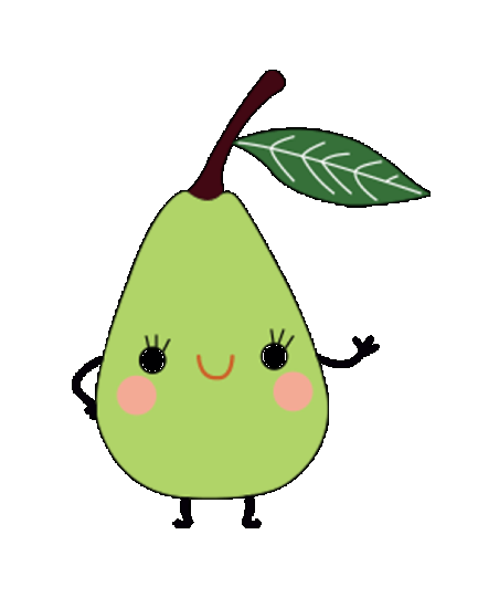 drawing of an animated pear